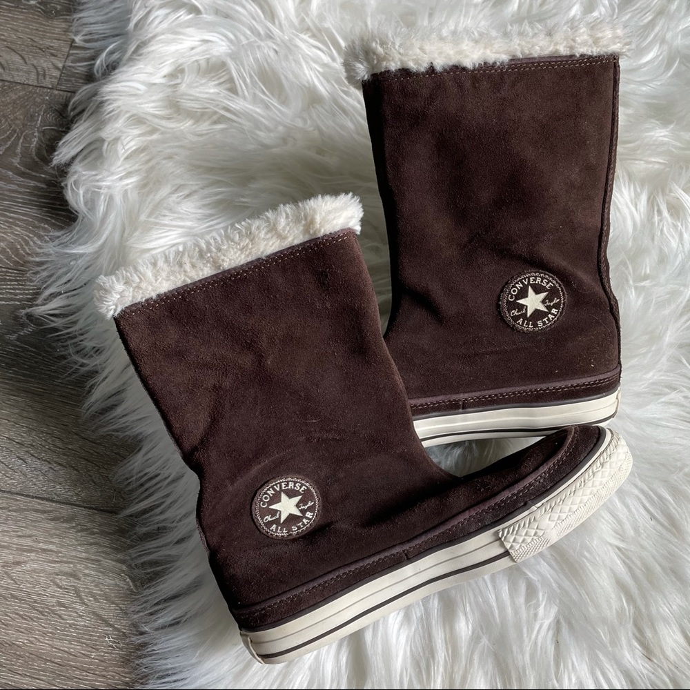 Converse suede boots fur lined leather